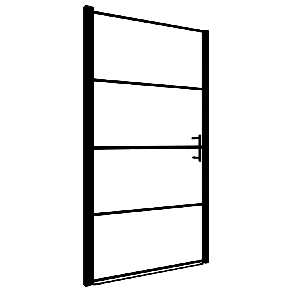 Vidaxl douchedeur 81x195 cm gehard glas zwart