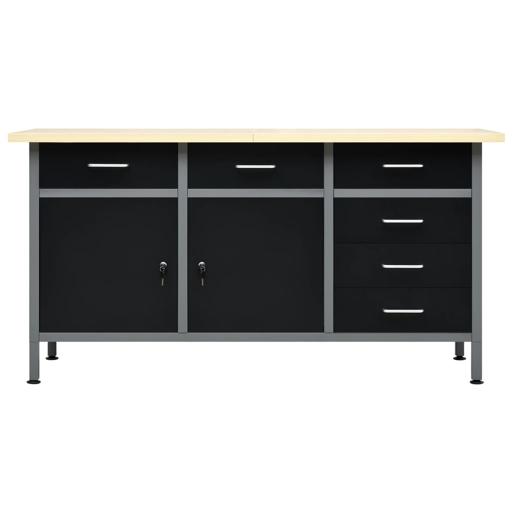 VidaXL Werkbank 160x60x85 cm staal zwart