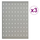 Vidaxl gaatjespaneel wandgemonteerd 3 st 40x58 cm staal