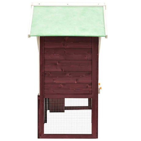Vidaxl konijnenhok 140x63x120 cm massief vurenhout mokka en wit