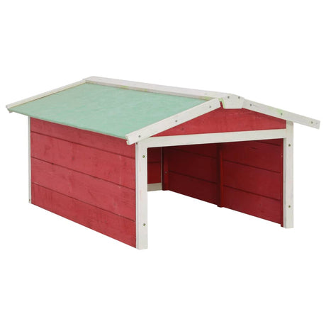 Vidaxl overkapping voor grasmaaier 72x87x50 cm vurenhout rood en wit