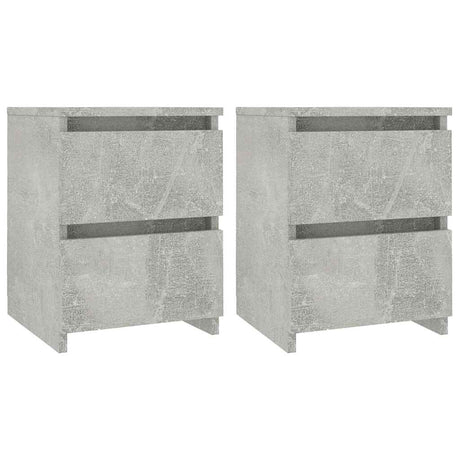 Vidaxl nachtkastjes 2 st 30x30x40 cm bewerkt hout betongrijs
