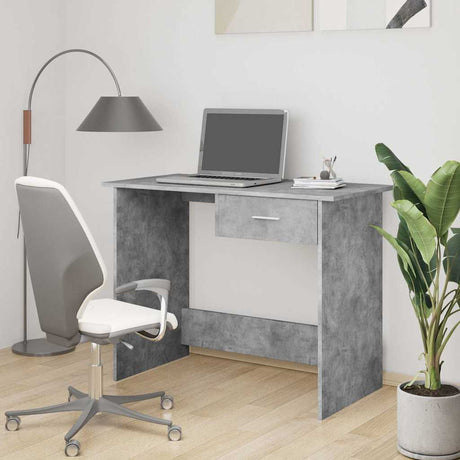 Vidaxl bureau 100x50x76 cm bewerkt hout betongrijs