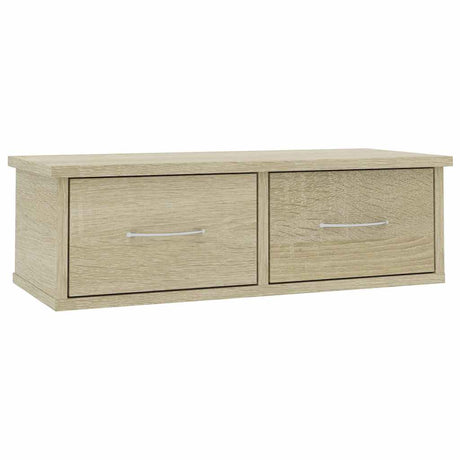 Vidaxl wandschap met lades 60x26x18,5 cm bewerkt hout sonoma eiken