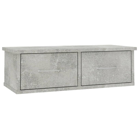 Vidaxl wandschap met lades 60x26x18,5 cm bewerkt hout betongrijs