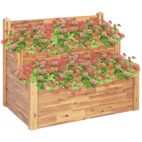 Vidaxl plantenbak 2-laags 110x75x84 cm massief acaciahout