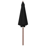 Vidaxl parasol met houten paal 300x258 cm zwart