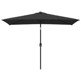 Vidaxl parasol met metalen paal 300x200 cm zwart