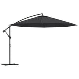 Vidaxl zweefparasol met aluminium paal 350 cm zwart