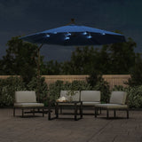 Vidaxl zweefparasol met led en stalen paal 300 cm azuurblauw