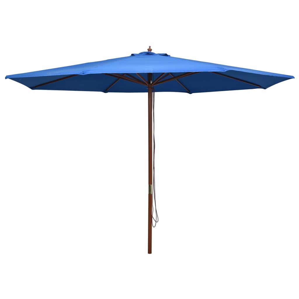 Vidaxl parasol met houten paal 350 cm blauw