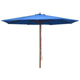 Vidaxl parasol met houten paal 350 cm blauw