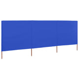 VidaXL Windscherm 3-panelen 400x80 cm stof azuurblauw