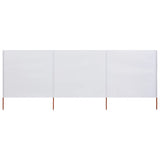 Vidaxl windscherm 3-panelen 400x160 cm stof zandwit