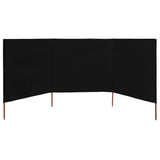 Vidaxl windscherm 3-panelen 400x160 cm stof zwart