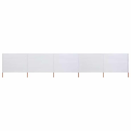 Vidaxl windscherm 5-panelen 600x120 cm stof zandwit