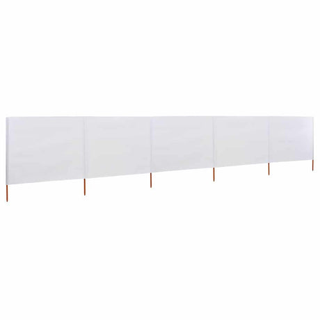 Vidaxl windscherm 5-panelen 600x120 cm stof zandwit