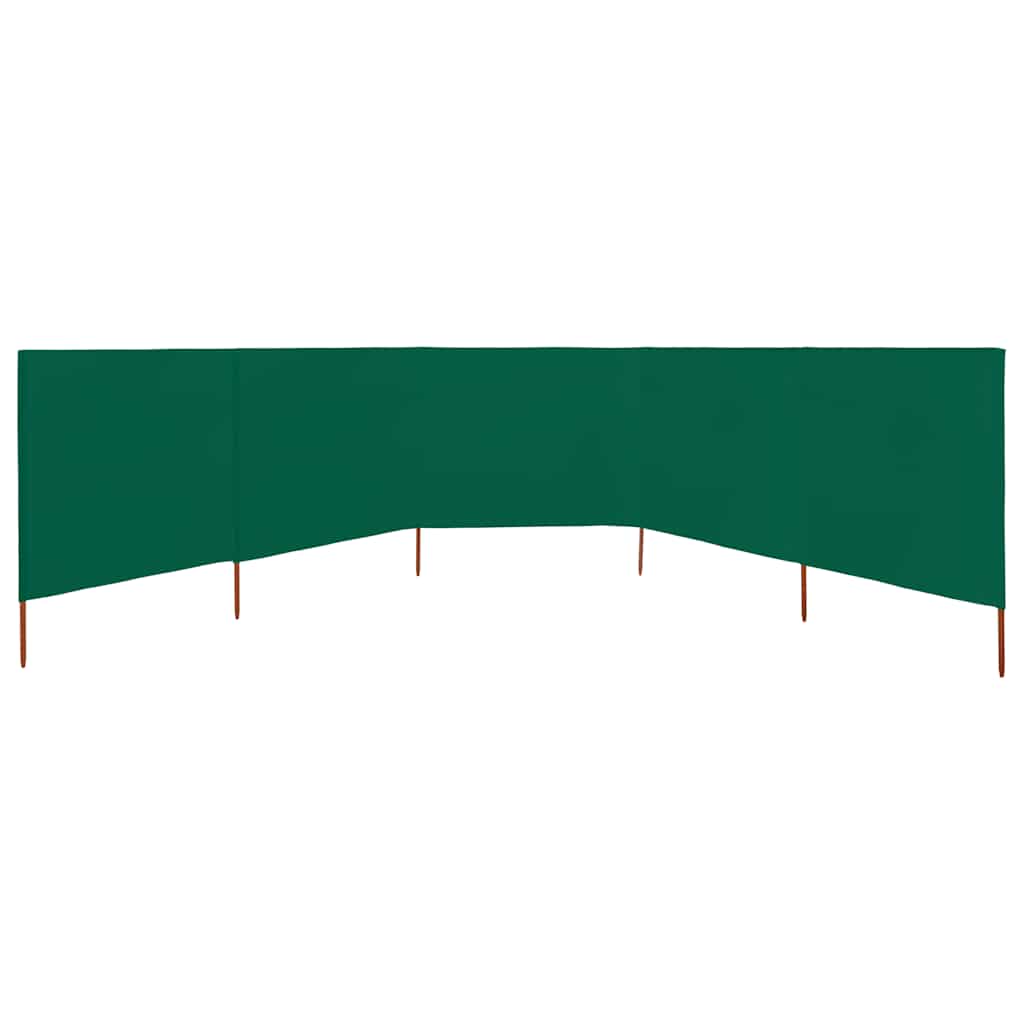 Vidaxl windscherm 5-panelen 600x120 cm stof groen