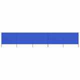 Vidaxl windscherm 5-panelen 600x120 cm stof azuurblauw