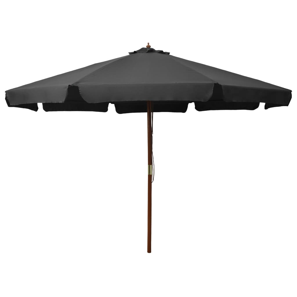 Vidaxl parasol met houten paal 330 cm antraciet