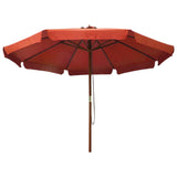 Vidaxl parasol met houten paal 330 cm terracottakleurig