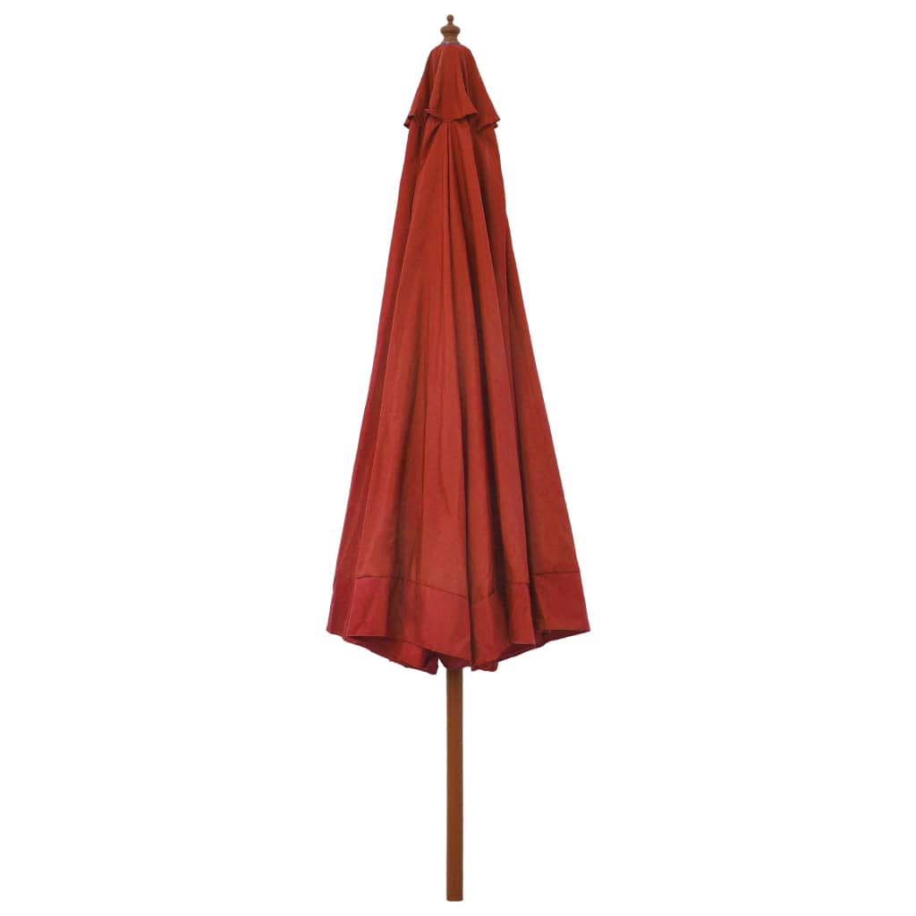 Vidaxl parasol met houten paal 330 cm terracottakleurig