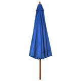 Vidaxl parasol met houten paal 330 cm azuurblauw