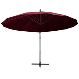 VidaXL Zweefparasol met aluminium paal 3 m bordeauxrood