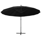 VidaXL Zweefparasol met aluminium paal 3 m zwart