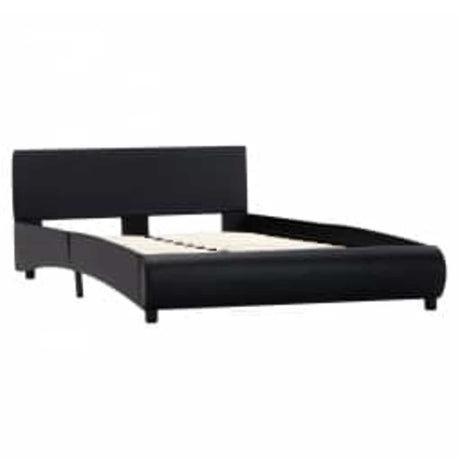 Vidaxl bedframe met led kunstleer zwart 140x200 cm