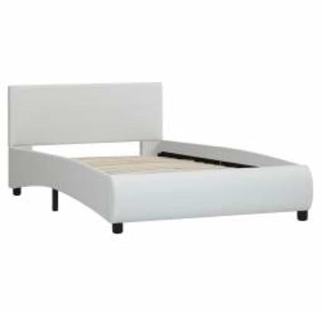 Vidaxl bedframe met led kunstleer wit 90x200 cm