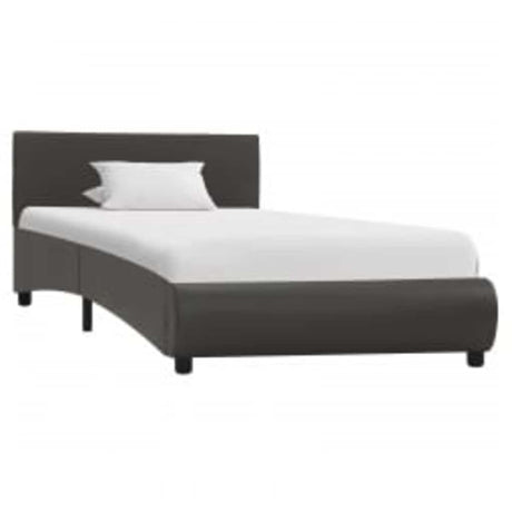 Vidaxl bedframe met led kunstleer grijs 90x200 cm