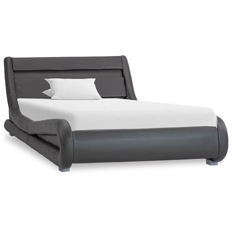 Vidaxl bedframe met led kunstleer grijs 100x200 cm