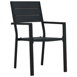 Vidaxl tuinstoelen 4 st hout-look hdpe zwart