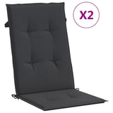 Vidaxl tuinstoelkussens 2 st hoge rug 120x50x3 cm stof zwart