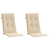 Vidaxl tuinstoelkussens 2 st hoge rug 120x50x3 cm stof beige