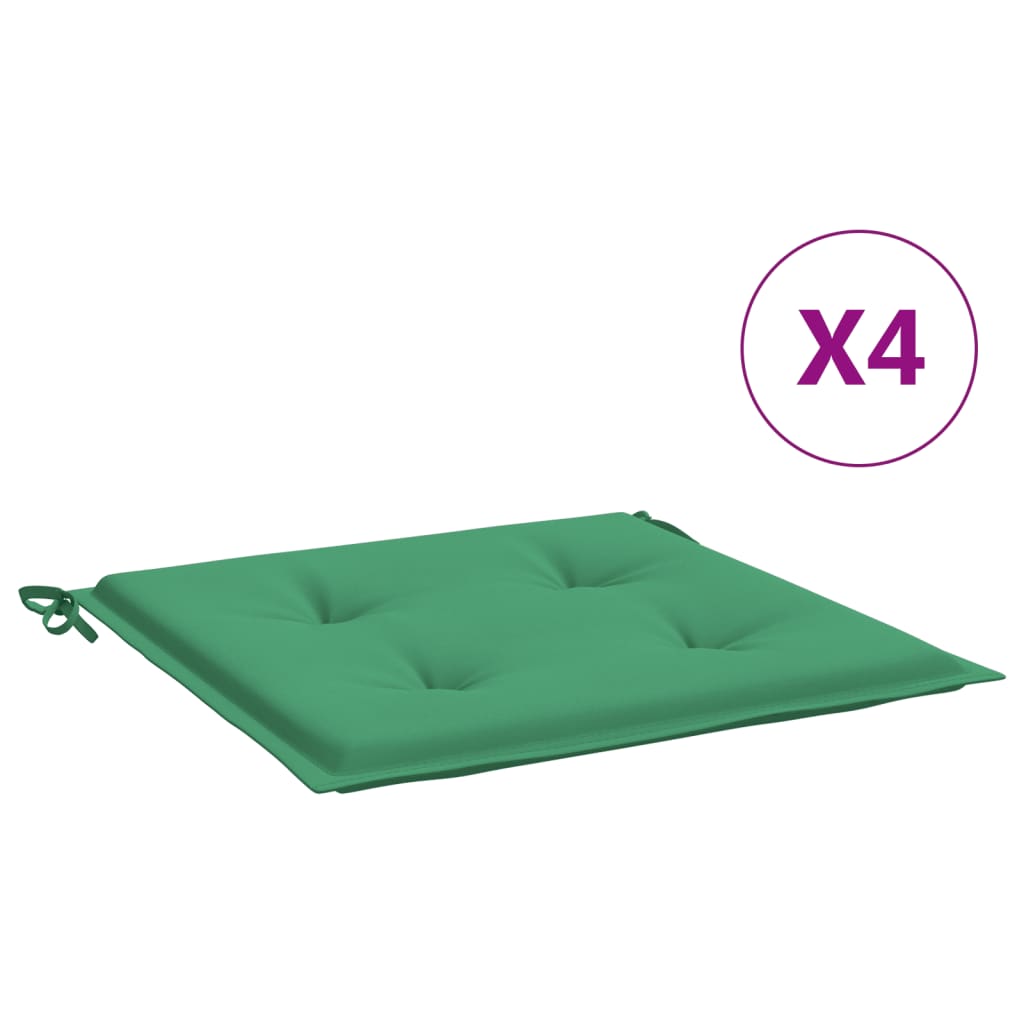 VidaXL Tuinstoelkussens 4 st 40x40x3 cm oxford stof groen