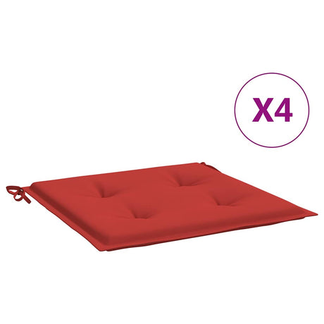 Vidaxl tuinstoelkussens 4 st 40x40x4 cm oxford stof rood