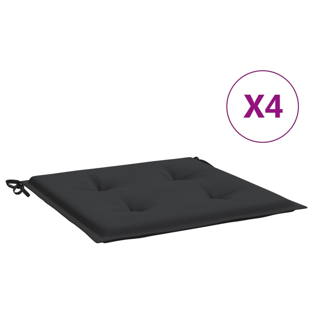 VidaXL Tuinstoelkussens 4 st 40x40x3 cm oxford stof zwart