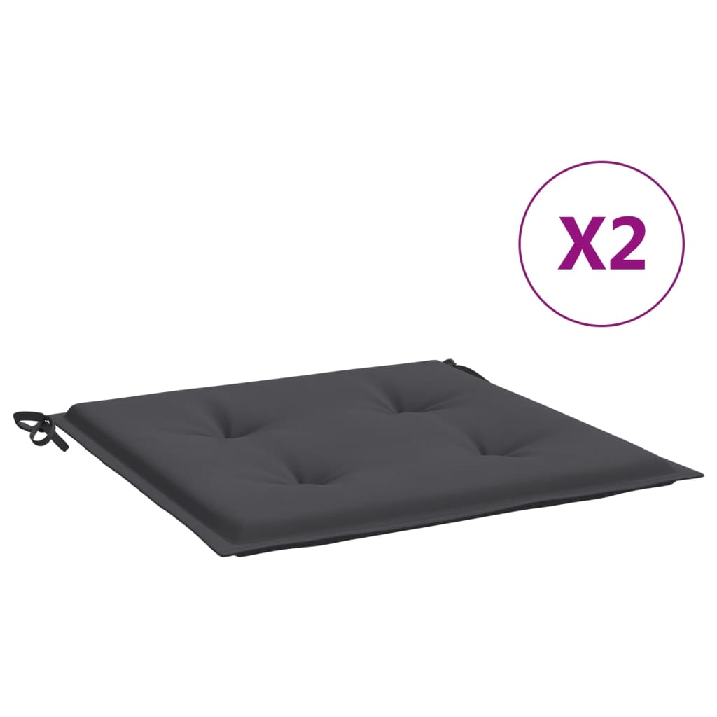 Vidaxl tuinstoelkussens 2 st 50x50x3 cm oxford stof antracietkleurig