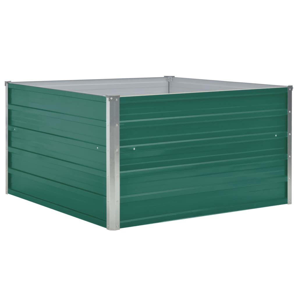 Vidaxl plantenbak verhoogd 100x100x45 cm gegalvaniseerd staal groen