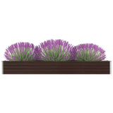 Vidaxl plantenbak verhoogd 320x40x45 cm gegalvaniseerd staal bruin