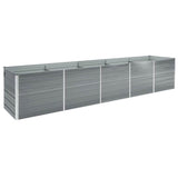 Vidaxl plantenbak verhoogd 400x80x45 cm gegalvaniseerd staal grijs