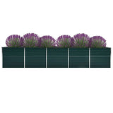 Vidaxl plantenbak verhoogd 400x80x45 cm gegalvaniseerd staal groen