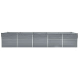 Vidaxl plantenbak verhoogd 400x80x77 cm gegalvaniseerd staal grijs