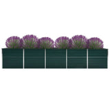 Vidaxl plantenbak verhoogd 400x80x77 cm gegalvaniseerd staal groen