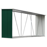 Vidaxl haardhoutschuur 330x84x152 cm gegalvaniseerd staal groen