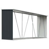 Vidaxl haardhoutschuur 330x84x152 cm gegalvaniseerd staal antraciet