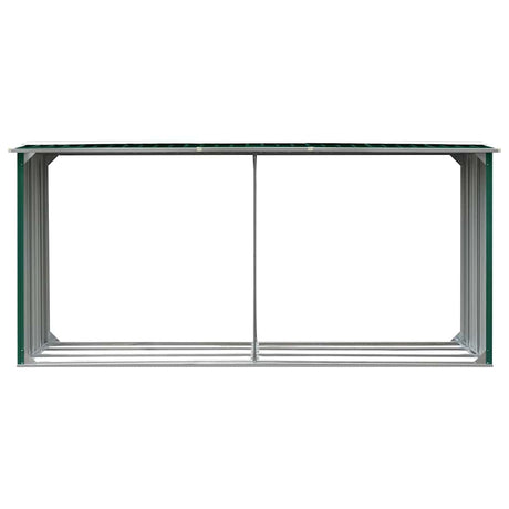 Vidaxl haardhoutschuur 330x92x153 cm gegalvaniseerd staal groen