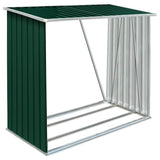 Vidaxl haardhoutschuur 163x83x154 cm gegalvaniseerd staal groen